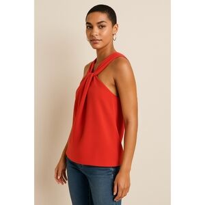 NWOT Nicholas Womens Crepe Twist Front Top Blouse Sleeveless Halter Style Size 4